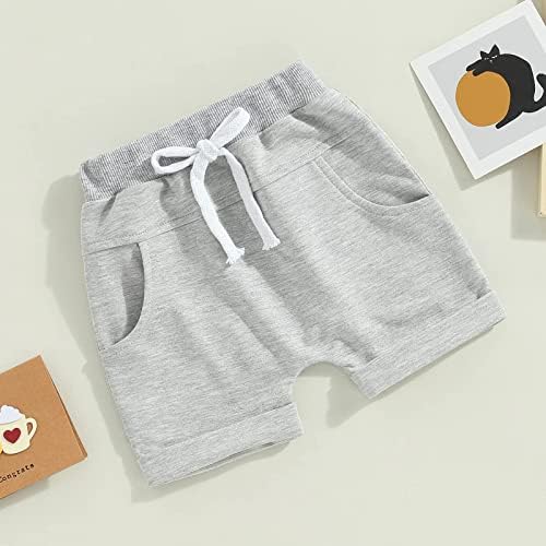 פייבל תינוקת תינוקת 3 חבילות מכנסיים פעוטות מכנסי כותנה מזדמנים מכנסי טרנינג קצרים של מכנסי טרנינג עם כיסים, 0-3