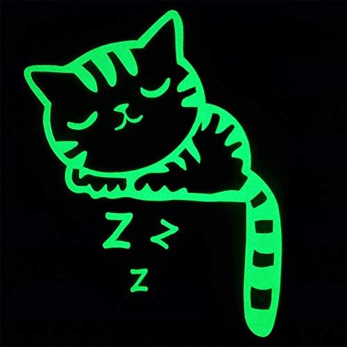 זוהר אור מתג מדבקות-2 יחידות-זוהר בחושך מקסים מנומנם חתול קיר מדבקות-אור מתג דקור אמנות ציורי קיר מדבקה