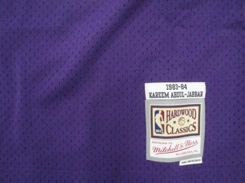 KAREEM ABDUL -JABBAR חתום אוטומטי מיטשל ונס ג'רזי לייקרס HOF 95 קנאים - גופיות NBA עם חתימה