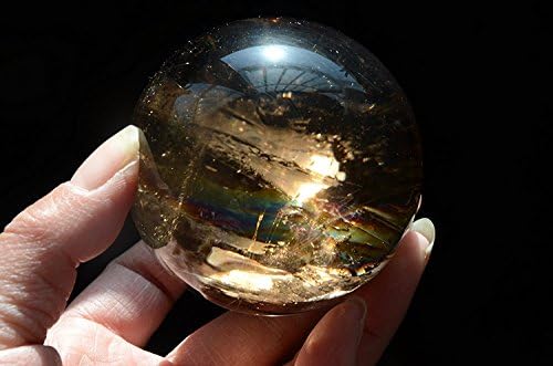 Tibet Real Himalayan גובה גבוה זהב צלול זהב צלול גביש גביש קשת קוורץ כדור כדור אורב 2.59 אינץ 'ריפוי רייקי רוחני