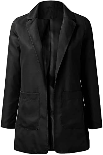 מעיל חליפה ארוכה מעיל אופנה צבע אחיד שרוול ארוך משרד ז'קט מזדמן בתוספת גודל קרדיגנים צמרות בלייזר