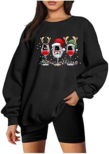 נשים חג המולד בתוספת גודל חצי רוכסן סוודר ארוך שרוול גדול סווטשירט זרוק כתף הסווטשרט נוער בנות בגדים