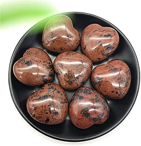 Ruitaiqin Shitu 1pc טבעי אדום אדום לבביסיאן לב בצורת גביש אבן מלוטש קישוט ריפוי מתנה אבנים טבעיות ומינרלים