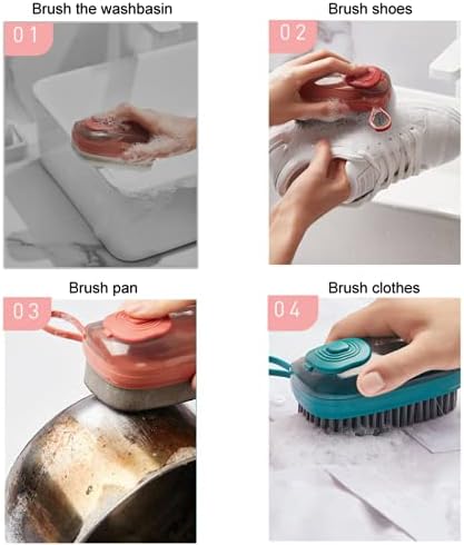 מברשת ניקוי סבון של סבון דז'אן, מברשת קרצוף רב -פונקציונלית עם מתקן סבון, מברשת שטיפת כביסה לבגדים ונעליים מברשת