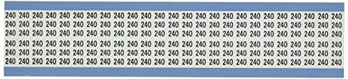 בריידי-240-פק ניתן למקם מחדש ויניל בד, שחור על לבן, מוצק מספרי חוט סמן כרטיס