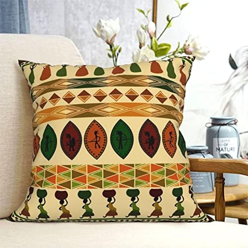 ASEELO BOHEMIA בסגנון דפוס אפריקני מסורתי לזרוק כרית, מארז כרית מרובע רך לספה ספה מיטת חדר שינה סלון, 18X18 אינץ '
