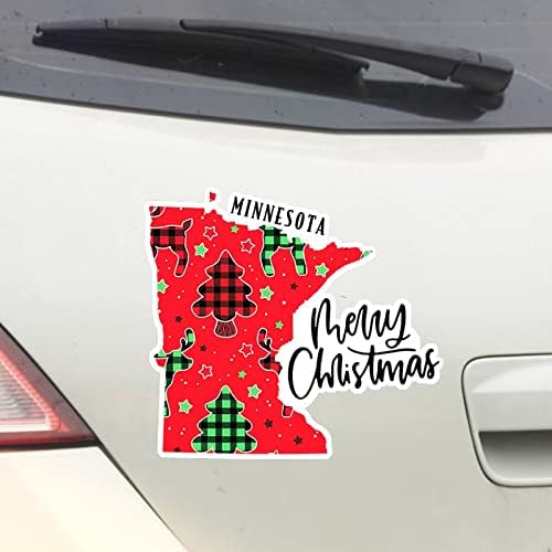 מדבקות לחג המולד מינסוטה מדבקות מדינות ביתיות לחג המולד של מינסוטה מפה מכונית מדבקות מדבקות קישוט חג המולד מדבקות ויניל