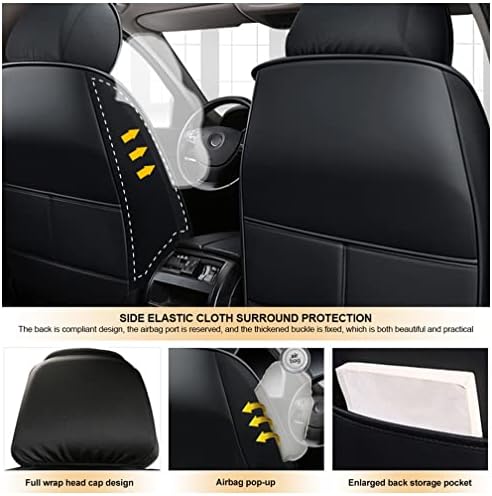 כיסויי מושב מכונית עור בהתאמה אישית של יג'ומי מתאימים לעלה ניסן 2011-2022 עם מכסה כריות רכב ללא החלקה עמיד למים.