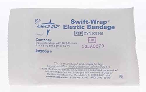 Medline Swift-Swrap תחבושות אלסטיות, חינם לטקס, סטרילי, 6 x 5 חצר, לבן