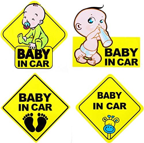 4 חתיכה תינוק לוח סימן מדבקה לרכב תינוק במכונית מדבקות תינוק ילדי סימני בטיחות מדבקות תינוק רכב מדבקת תינוק