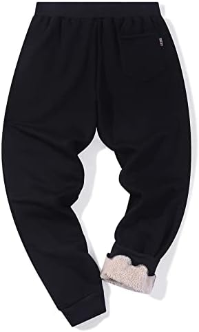 מכנסי פלייס פליס מכנסיים לגברים חורף פעילים מפעילים מכנסי טרנינג מרופדים