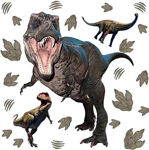 מדבקות קיר דינוזאור מדבקות דינוזאור מדבקות דינוזאור לחדר דינוזאור לבנים, מדבקות דינוזאור עם 56 יח '