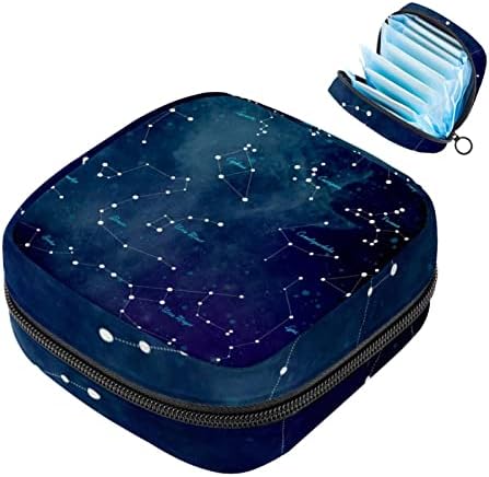 תיק תקופת, שקית אחסון מפיות סניטרית, מחזיק כרית לתקופה, כיס איפור, כוכב כוכבים קונסטלציה דפוס גלקסיות כחול