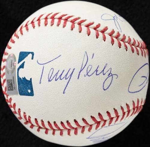 פיט רוז ג'וני ספסל ג'ו מורגן טוני פרז אדום גדול מכונה בייסבול חתום MLB - כדורי בייסבול חתימה