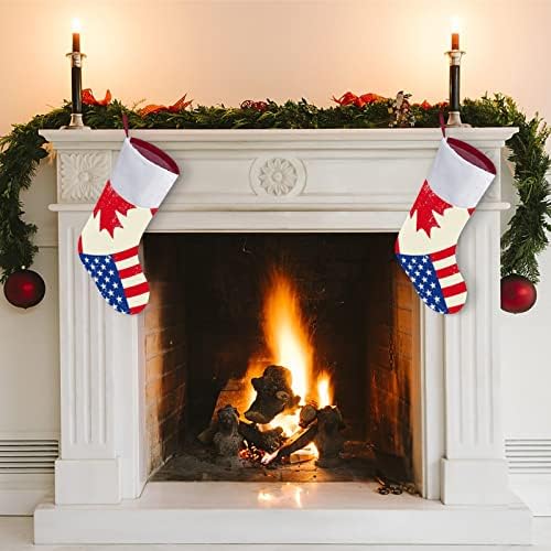 דגל ארהב וקנדה מגרש חג המולד גרבי חג המולד פאוץ