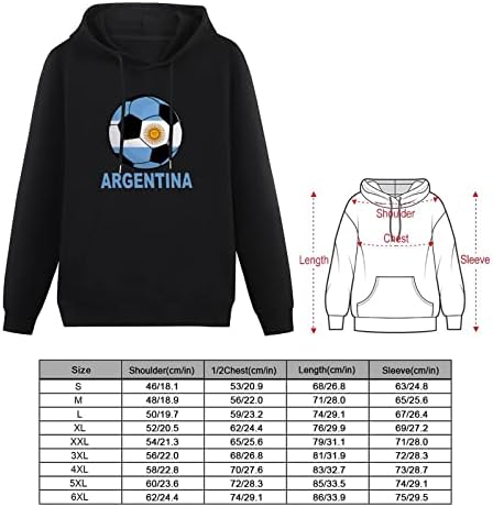 ארגנטינה כדורגל גברים של סוודר הסווטשרט סווטשירט מזדמן ארוך שרוול חולצות עם כיס