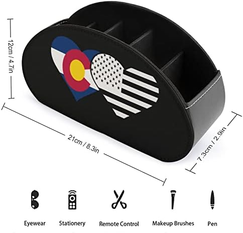 דגל מדינת קולורדו ודגל אמריקאי טלוויזיה טלוויזיה מחזיקי שליטה בשלט רחוק מארגן איפור תיבה עור אחסון בית אחסון