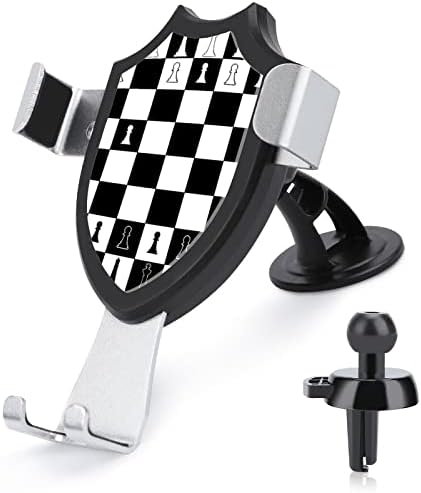 שחור ולבן פריסה של לוח שחמט רכב טלפון הר ידיים משלוח אוורור טלפונים סלולריים מחזיק תואם עם טלפון חכם אייפון רכב