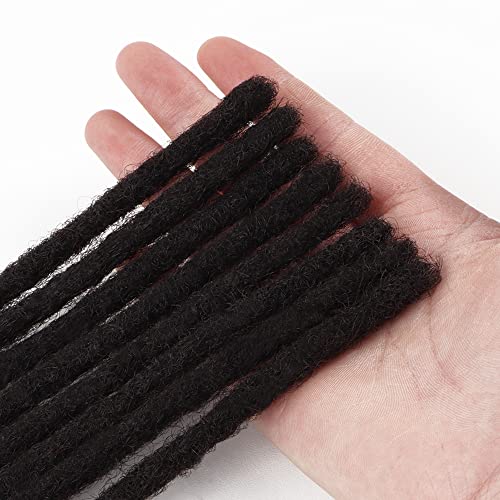 שיער טבעי ראסטות הארכת בעבודת יד, טבעי שחור, 0.6 סנטימטר עובי,10 לוק לכל חבילה
