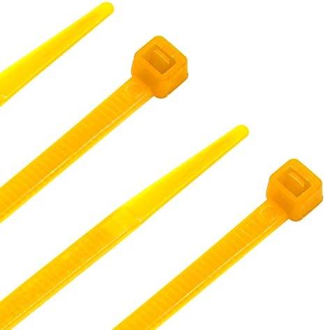 Baomain פלסטיק ניילון רוכסן קשרים נעילה עצמית 12 אינץ 'צהוב 4.5 ממ 5x300 חבילה של 100