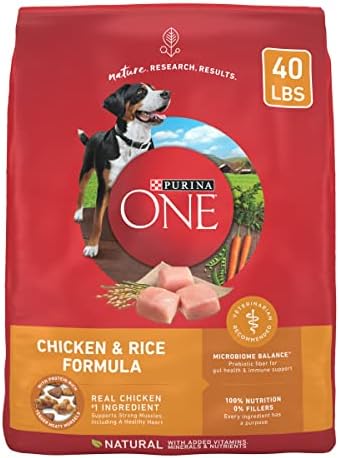פורינה אחת נוסחת עוף ואורז מזון יבש לכלבים - 40 ליברות. תיק