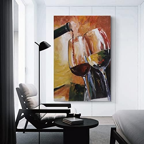 פוסטר זכוכית יין פוסטר ציור שמן על בד קיר בד הדפסים לאמנות לעיצוב קיר עיצוב חדר עיצוב חדר שינה מתנות 24x36 אינץ