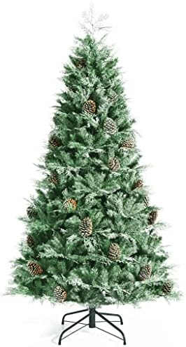 N/ A שלג 7ft נוהר עץ חג המולד מלאכותי w/ 1139 טיפים לנצנצים PE & PVC
