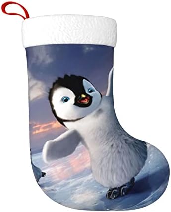 PSVOD פינגווין שמח שנה חדשה גרביים דקורטיביות תלויות גרבי חג מולד