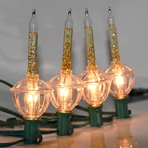 4 חבילה בועת אורות החלפת נורות, מסורתי חג המולד בועת אורות נורות, ברור נוזל אורות נורות עם זהב גליטר, ג7 ה12 מנורת