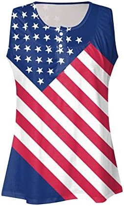 4 ביולי טוניקת חולצות לנשים אמריקאי דגל להסתיר בטן חולצה קיץ מזדמן קצר שרוול כפתור עד צווארון חולצה למעלה