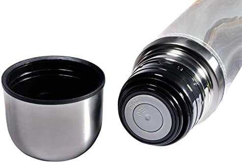SDFSDFSD 17 גרם ואקום מבודד נירוסטה בקבוק מים ספורט קפה ספל ספל ספל עור אמיתי עטוף BPA בחינם, שיש אפור
