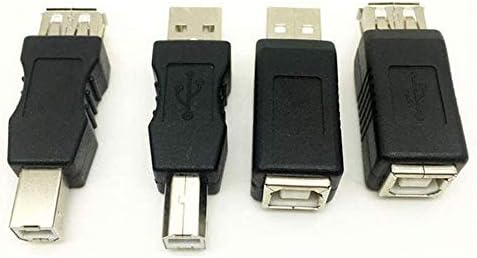 מחבר USB מדפסת 4 PCS USB 2.0 סוג A נקבה ל- USB B מתאם זכר ממיר מחליף מחליף מגדר