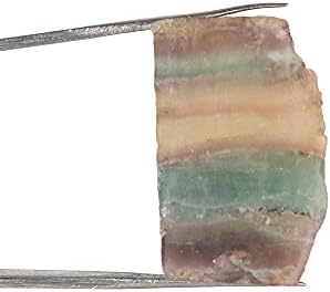 Gemhub טבעי לא מטופל 58.55 CT מוסמך דו-צבעוני פלואוריט גביש אבן ריפוי דגימה מחוספסת, אספנות או נפילה ...