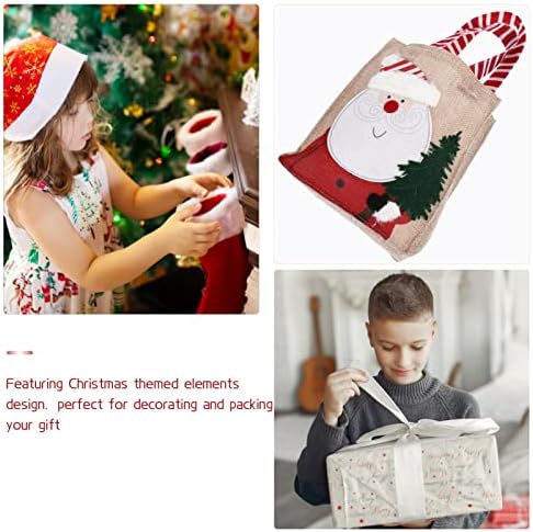תיק חג המולד ידית שקיות בד מכולת קניות סנטה קלאוס תיק גלישת גודי מחזיק עבור חג חג המולד אירוע המפלגה