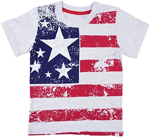 בנים קטנים 4 ביולי חולצת טריקו דגל אמריקאי טיז ילדים פעוטות חולצות שרוול קצר חולצות 2-8 שנים