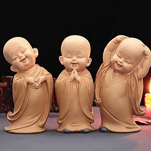 WSSBK קישוט קטן פיסול נזיר קטן פסלים בודהיסטים פסלים קישוט פסל מתנה פסל בודהה קטן פסל נזיר קטן