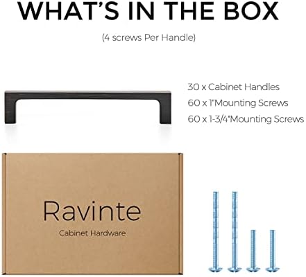 Ravinte 30 חבילה מוצק 5 אינץ 'מטבח ארון מרובע ידיות