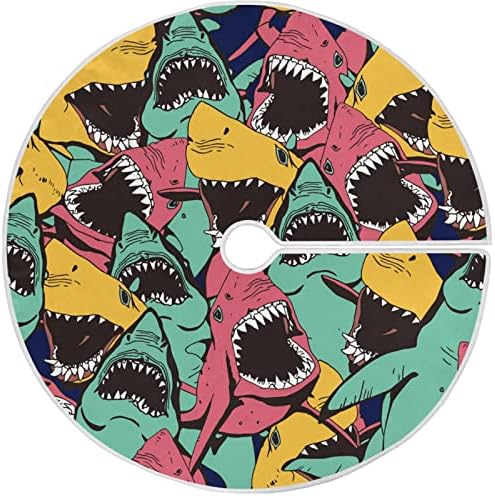 Oarencol Shark כועס צבעוני דג בעלי חיים חצאית עץ חג המולד