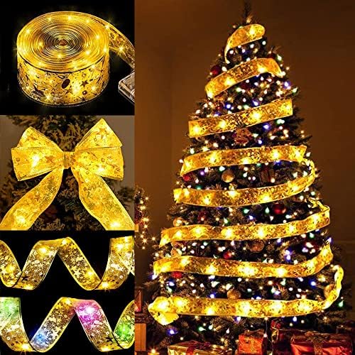 אורות עץ חג המולד אור הובלה אור סרט 4M 40 מנורה סאטן מנורה חג חג המולד מנורת חג המולד קישוט עץ חג המולד קישוט