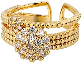 ויאלמה זירקון מעגל פתוח טבעות לנשים קריסטל זהב אצבע קסם מתכוונן טבעת חתונה ולנטיין תכשיטים-89927