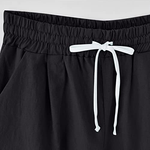מכנסי SDBRLD Bermuda לנשים, מכנסיים קצרים ברמודה נשים טרנדיות באורך ברמודה ברמודה מכנסיים קצרים עם משיכת מותניים אלסטית