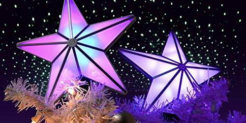 Blisslights Shining Star Topper Tree Topper - LED צבעוני מואר קישוט מופע, תאורת מקרן לחג מקורה