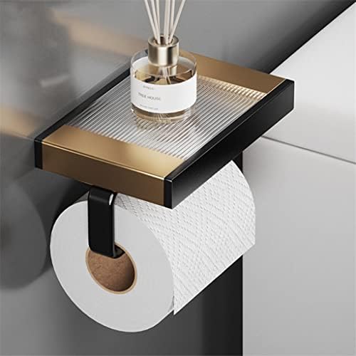 מחזיק נייר טואלט ZCMEB עם שטח מדף אלומיניום נייר מגבת מגבת קולב קולב למטבח אמבטיה WC WC