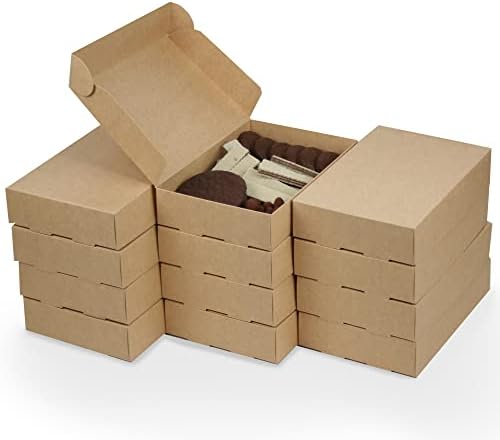 קופסאות קרטון קטנות מנייר וונדרפאק-קופסאות קרטון מנייר קראפט לעסקים קטנים-קופסת מתנה לבנה 9.5 בערך 6.3 על 1.9 אינץ ' 10