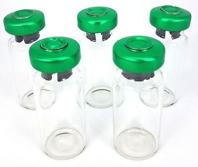 בקבוקוני סרום זכוכית בורוסיליקט שקופים סטריליים 10 מיליליטר-5 מארז-ירוק