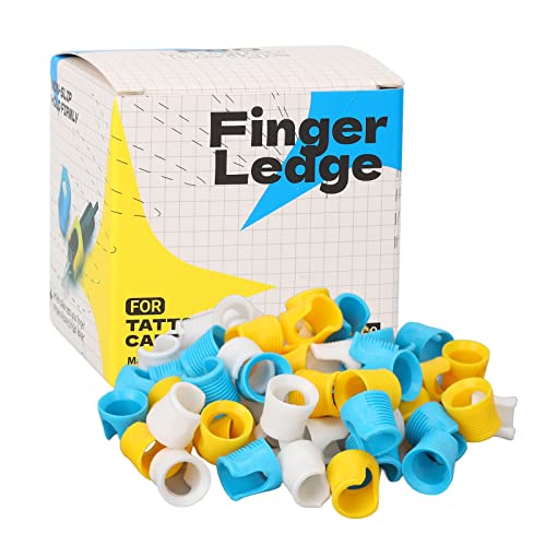 אצבע כיסוי, 60 יחידות קעקוע מחסנית אצבע כיסוי גבוהה קשיחות אצבעות טיפים סיליקון אצבע כיסוי גריפ קעקוע מחסנית מחטי