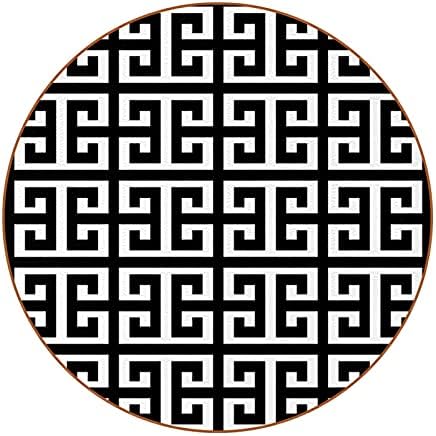 מסורת TACAMENG דפוס מפתח יווני דפוס עור תחתיות עור, עיצוב ללא החלקה כרית כוס מחצלת רכבת עגולה לבר קפה מעץ