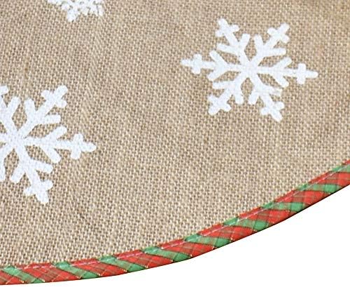 Awtlife Burlap Flake Snowflake חצאית עץ חג המולד 30 חצאית עץ לעיצוב חג המולד קישוט חג חגיגי, סנטה קלאוס ואלקים לשליחת