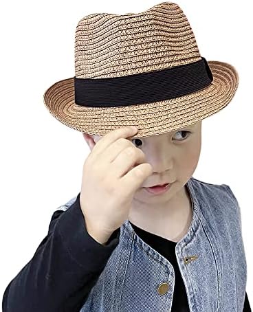קש פדורה שמש כובע לילדים להפשיל קצר ברים טרילבי כובע פנמה חוף כובע…