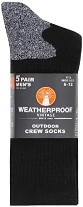 גברים אטומי מזג אוויר עמידים בפני מזג אוויר חיצוניים צמר צמר גרביים לגרבי 5 חבילות, גודל 6-12